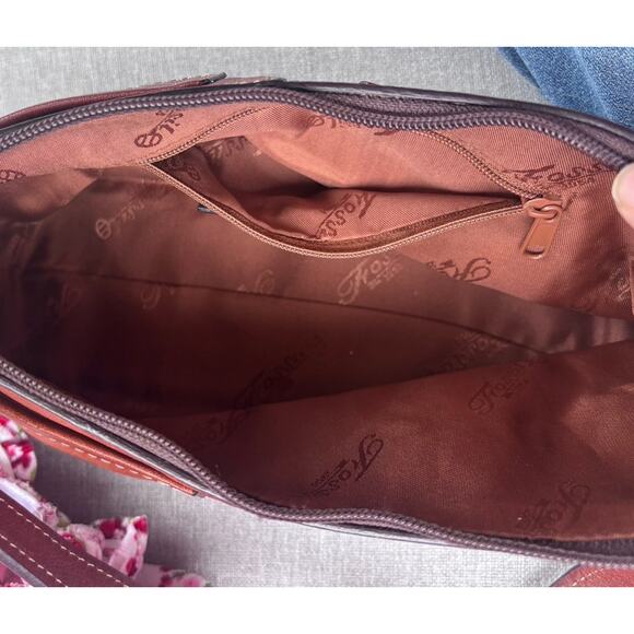 Vintage Fossil 1954 Brown Hobo Leather Medium Shoulder Bag Purse - Picture 6 of 9